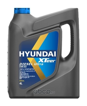 Масло моторное Hyundai Xteer Diesel Ultra 5W-30 4 л купить 3 804 ₽