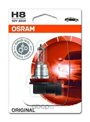 Лампа 12V H8 35W 800lm PGJ19-1 4200K OSRAM ORIGINAL LINE 1 шт. картон купить 1 192 ₽