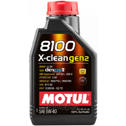 Масло моторное Motul 8100 X-CLEAN GEN2 5W-40 синтетическое 1 л купить 1 441 ₽