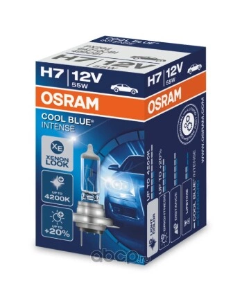 Лампа 12V H7 55W PX26d OSRAM COOL BLUE INTENSE 1 шт. картон купить 997 ₽