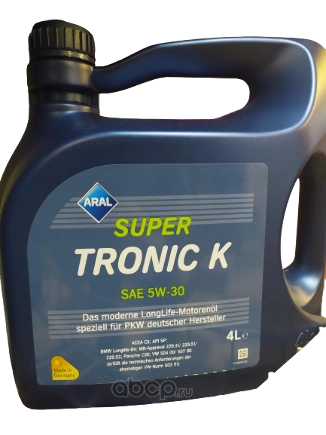 Масло моторное ARAL Super Tronic K 5W-30 синтетика 4 л купить 5 970 ₽