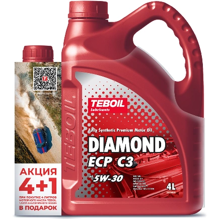 Масло моторное TEBOIL Diamond ECP C3 5W-30 синтетическое ПРОМО 4 л + 1 л купить 3 103 ₽