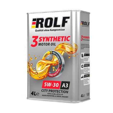 Масло моторное ROLF 3-SYNTHENIC 5W-30 синтетическое 4 л купить 3 980 ₽