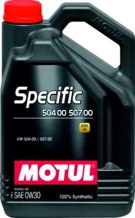 Масло моторное Motul Specific 504 00/507 00 0W-30 синтетическое 5 л купить 10 259 ₽