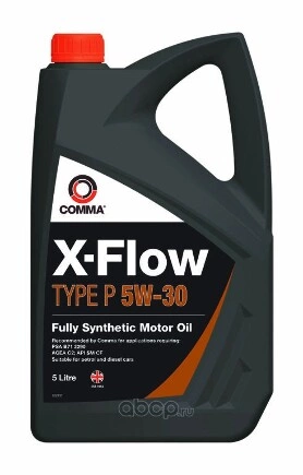 Масло моторное COMMA X-FLOW TYPE P 5W-30 синтетика 5 л купить 5 379 ₽