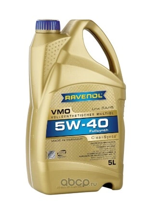 Масло моторное Ravenol VMO 5W-40 синтетика 5 л купить 7 792 ₽