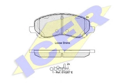 Колодки передние MITSUBISHI Galant/Lancer/Space Runner/Airtek ICER купить 2 443 ₽