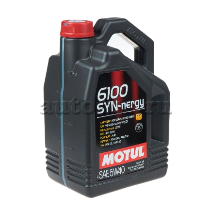 Масло моторное Motul 6100 Syn-Nergy 5W-40 синтетическое 5 л купить 5 384 ₽