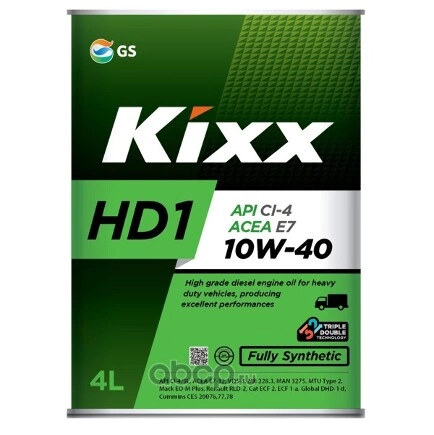 Масло моторное KIXX HD1 10W-40 синтетическое 4 л купить 2 711 ₽