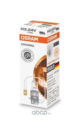 Лампа 24V H3 70W PK22s OSRAM ORIGINAL LINE 1 шт. картон купить 238 ₽