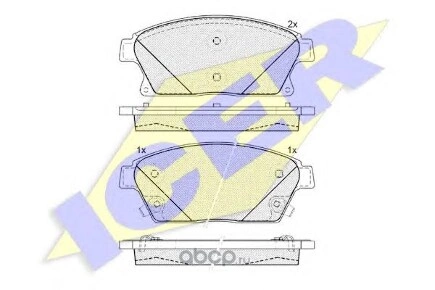 Колодки передние CHEVROLET Cruze/OPEL Astra J all 08->/Zafira 12-> ICER купить 2 081 ₽