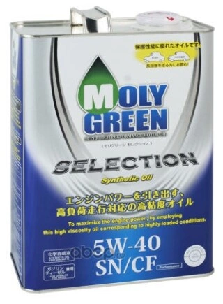 Масло моторное MOLYGREEN SELECTION 5W-40 синтетика 4 л купить 5 233 ₽