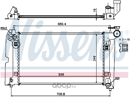 Радиатор основной TOYOTA Corolla 1.4/1.6L ->02/Verso 1.8L 04-> МКПП NISSENS купить 12 067 ₽