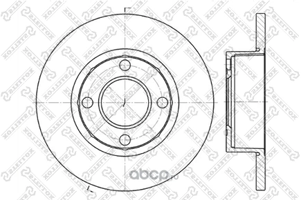 Диск тормозной передний Audi 80 B3 1.6/2.0/1.9TDi 91-96 STELLOX купить 1 934 ₽