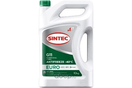 Антифриз Sintec EURO G11 готовый -40C зеленый 10 кг 800516 купить 1 960 ₽