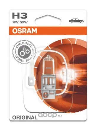 Лампа 12V H3 55W PK22s OSRAM ORIGINAL LINE 1 шт. блистер купить 234 ₽