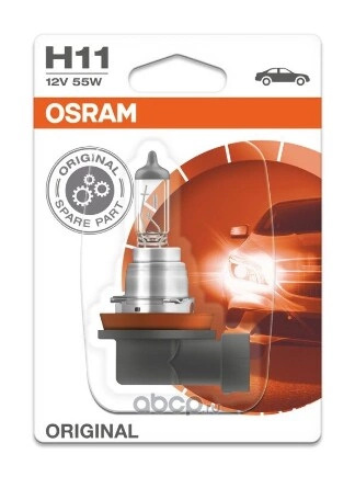 Лампа 12V H11 55W PGJ19-2 OSRAM ORIGINAL LINE 1 шт. блистер купить 863 ₽