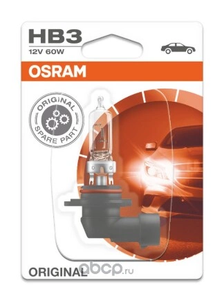 Лампа 12V HB3 60W P20d OSRAM ORIGINAL LINE 1 шт. блистер купить 752 ₽