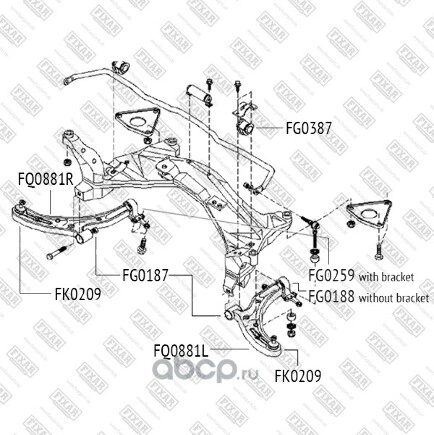 Сайлентблок (передний) переднего рычага L=R NISSAN Almera Classic 2006-> FIXAR купить 1 978 ₽