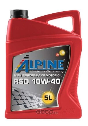 Масло моторное ALPINE RSD 10W-40 полусинтетика 5 л купить 4 452 ₽