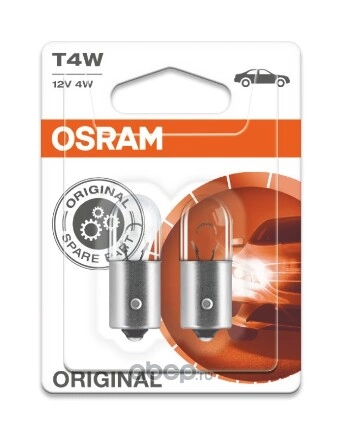 Лампа 12V T4W 4W BA9s OSRAM ORIGINAL LINE 2 шт. блистер купить 139 ₽