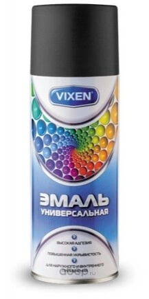 Эмаль универсальная RAL, черный матовый (RAL 9005), аэрозоль 520 мл VIXEN купить 254 ₽