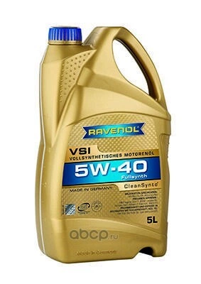 Масло моторное Ravenol VSI 5W-40 синтетика 5 л купить 8 936 ₽