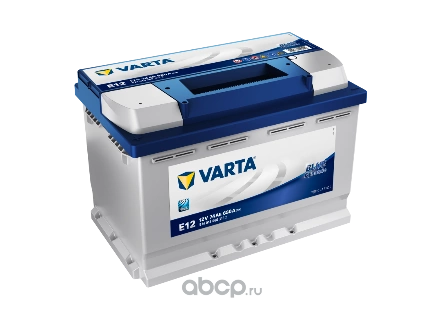 Аккумулятор VARTA Blue Dynamic 74 А/ч прямая L+ E12 278x175x190 EN680 А купить 15 361 ₽