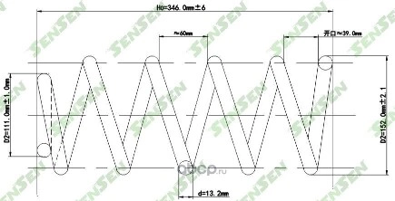 Пружина подвески передней CHEVROLET LACETTI 04- SENSEN купить 1 624 ₽