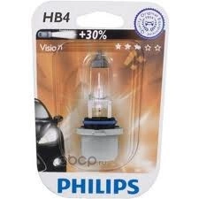 Лампа 12V HB4 55W +30% PHILIPS Vision 1 шт. картон купить 779 ₽