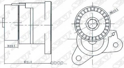 Натяжитель приводного ремня MMC ASX/LANCER 1,8-2,0 08-/OUTLANDER/CITROEN C-CROSSER 2,0-2,4 08- купить 1 444 ₽