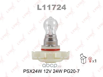 Лампа 12V PSX24W 24W PG20/7 LYNXauto 1 шт. картон купить 846 ₽