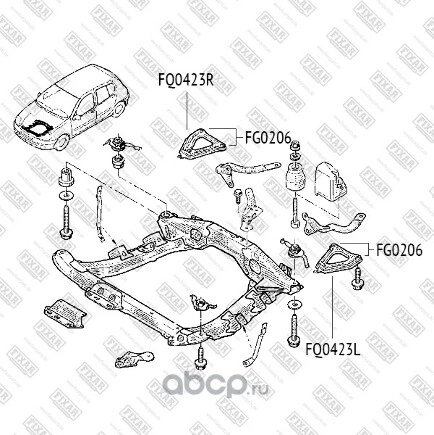 Рычаг передний нижний L RENAULT Clio II/Kangoo/Megane I/Thalia FIXAR купить 2 606 ₽