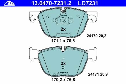 Колодки передние (ATE Ceramic) BMW X5 III (F15)/X6 II (F16) ATE купить 20 423 ₽