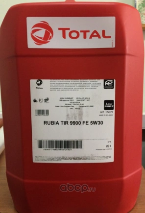 Масло моторное Total Rubia TIR 9900 FE 5W-30 20 л купить 20 641 ₽