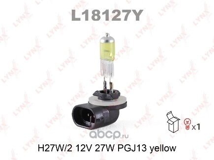 Лампа 12V H27 27W PGJ13 LYNXauto Yellow 1 шт. картон купить 507 ₽