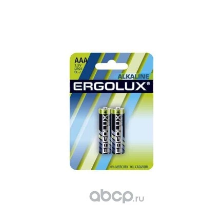 Батарейка алкалиновая ERGOLUX LR03BL-2 AAA 1,5V упаковка 2 шт. купить 62 ₽