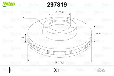 Диск тормозной передний FORD Focus 2/VOLVO VALEO купить 3 554 ₽