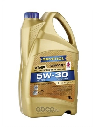 Масло моторное Ravenol VMP 5W-30 синтетика 4 л купить 10 597 ₽