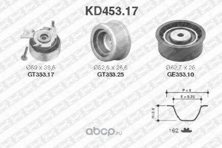 Ремкомплект ГРМ OPEL Astra G/H/Meriva/Vectra C/Zafira A 1.6/1.8L SNR NTN-SNR купить 6 941 ₽