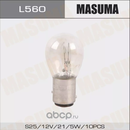 Лампа 12V P21/4W 21/4W BAZ15d MASUMA 1 шт. картон купить 44 ₽