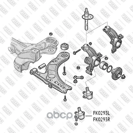 Опора шаровая R (нижний рычаг) VAG A1/Fabia/Roomster/Praktik/Polo 01-09 FIXAR купить 979 ₽