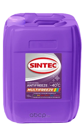 Антифриз Sintec MULTIFREEZE G12 готовый -40 фиолетовый 10 кг купить 1 607 ₽