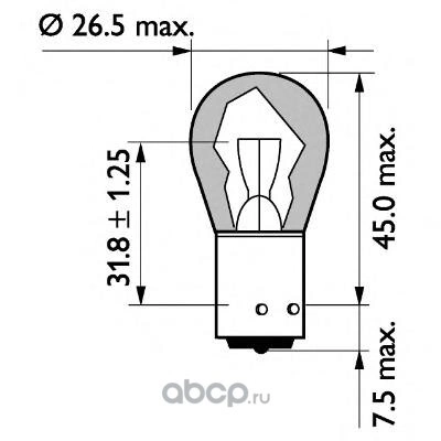 Лампа накаливания  PY21W BAU15s 24V 21W 1 шт. купить 138 ₽