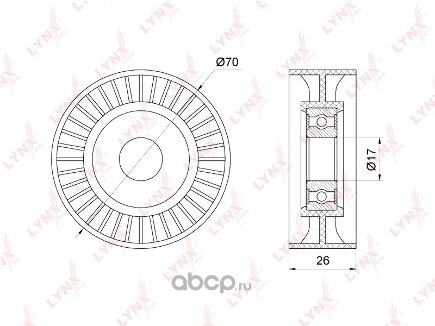 Ролик натяжного механизма приводной LYNXauto купить 977 ₽