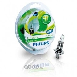 Лампа 12V H1 55W 1500lm P14,5s PHILIPS LongLife EcoVision 2 шт. DUOBOX купить 841 ₽