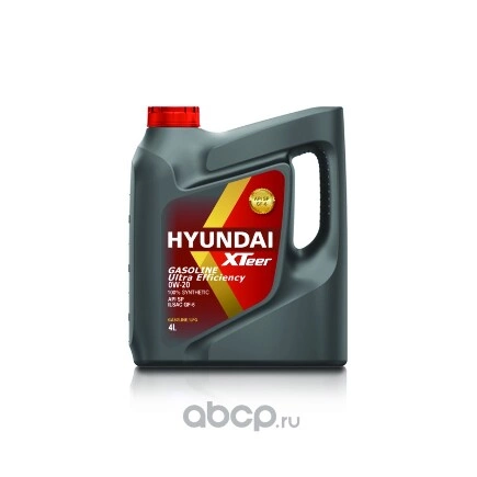 Масло моторное Hyundai Xteer Gasoline Ultra Efficiency 0W-20 4 л купить 3 265 ₽