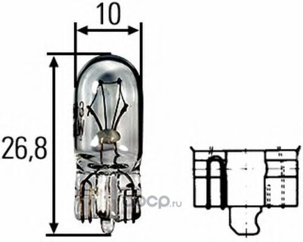 Лампа накаливания  W2W W2.1x9.5d 24V 2W 10 шт. купить 40 ₽