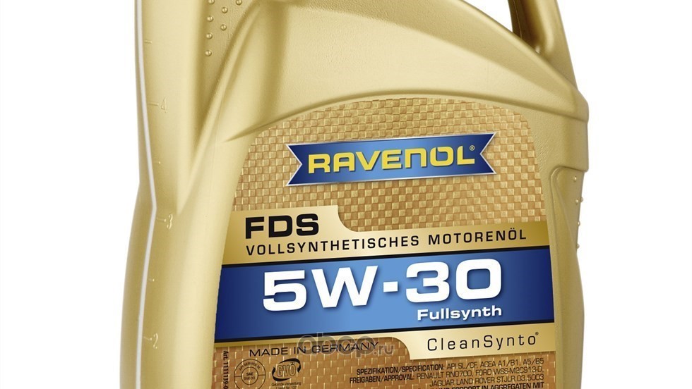 Масло моторное Ravenol 5W-30 синтетика 5 л купить 9 606 ₽