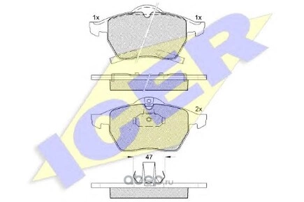 Колодки передние SAAB 9-5 ICER купить 2 551 ₽